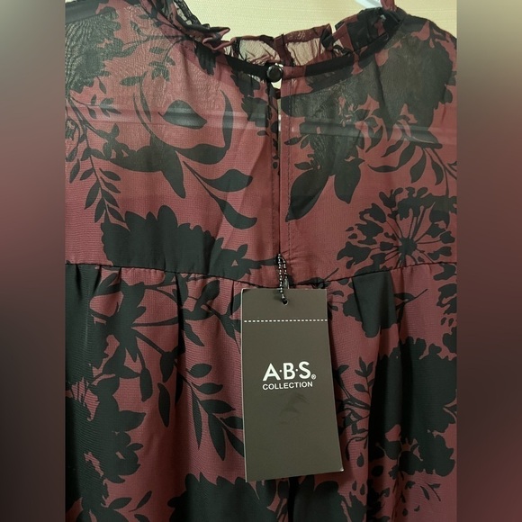 Mini long sleeve A.B.S dress floral print summer/spring feminine size small - Picture 6 of 9